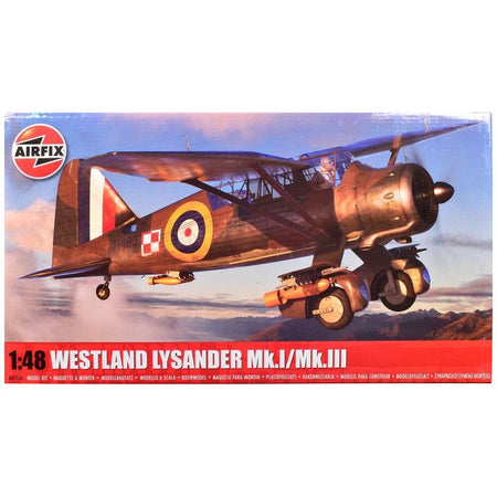 Level 3 Model Kit Westland Lysander Mk.I/Mk.III Aircraft with 2 Scheme Options 1/48 Plastic Model Kit by Airfix-Airfix-ModelCars.com