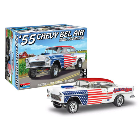Level 4 Model Kit 1955 Chevrolet Bel Air Street Machine 2-in-1 Kit 1/24 Scale Model by Revell-Revell-ModelCars.com