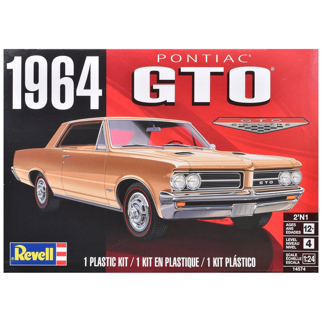 Level 4 Model Kit 1964 Pontiac GTO 2-in-1 Kit 1/24 Scale Model by Revell-Revell-ModelCars.com