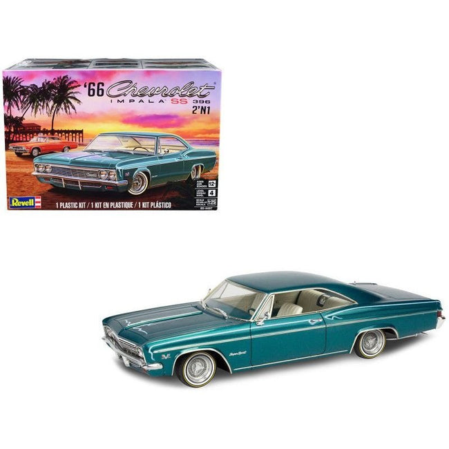 Level 4 Model Kit 1966 Chevrolet Impala SS 396 2-in-1 Kit 1/25 Scale Model by Revell-Revell-ModelCars.com