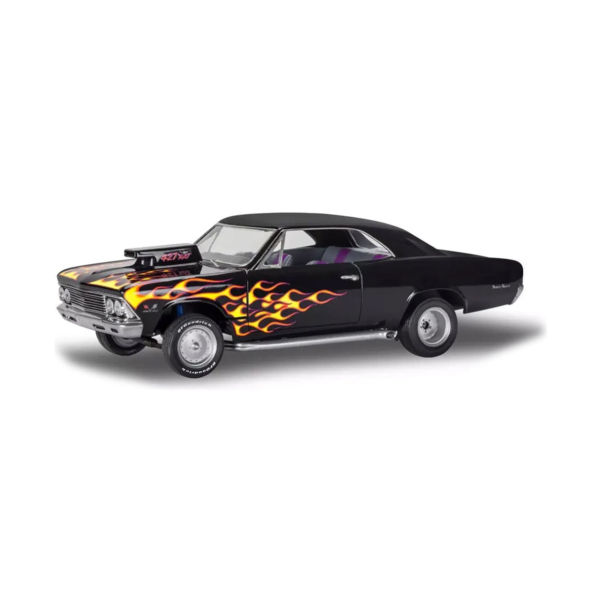 Level 4 Model Kit 1966 Chevrolet Malibu SS 2-in-1 Kit 1/24 Scale Model by Revell-Revell-ModelCars.com