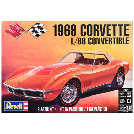 Level 4 Model Kit 1968 Chevrolet Corvette L/88 Convertible 2-in-1 1/25 Scale Model by Revell-Revell-ModelCars.com