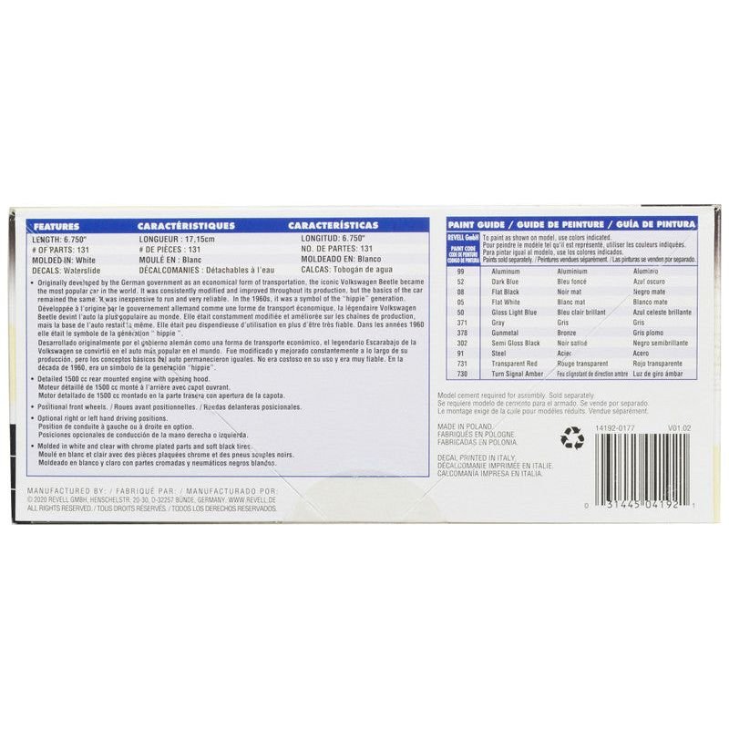 Level 4 Model Kit 1968 Volkswagen Beetle 1/24 Scale Model by Revell - Revell - ModelCars.com