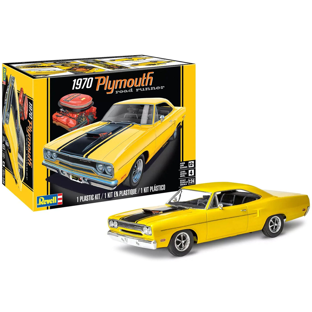Level 4 Model Kit 1970 Plymouth Road Runner 1/24 Scale Model by Revell-Revell-ModelCars.com