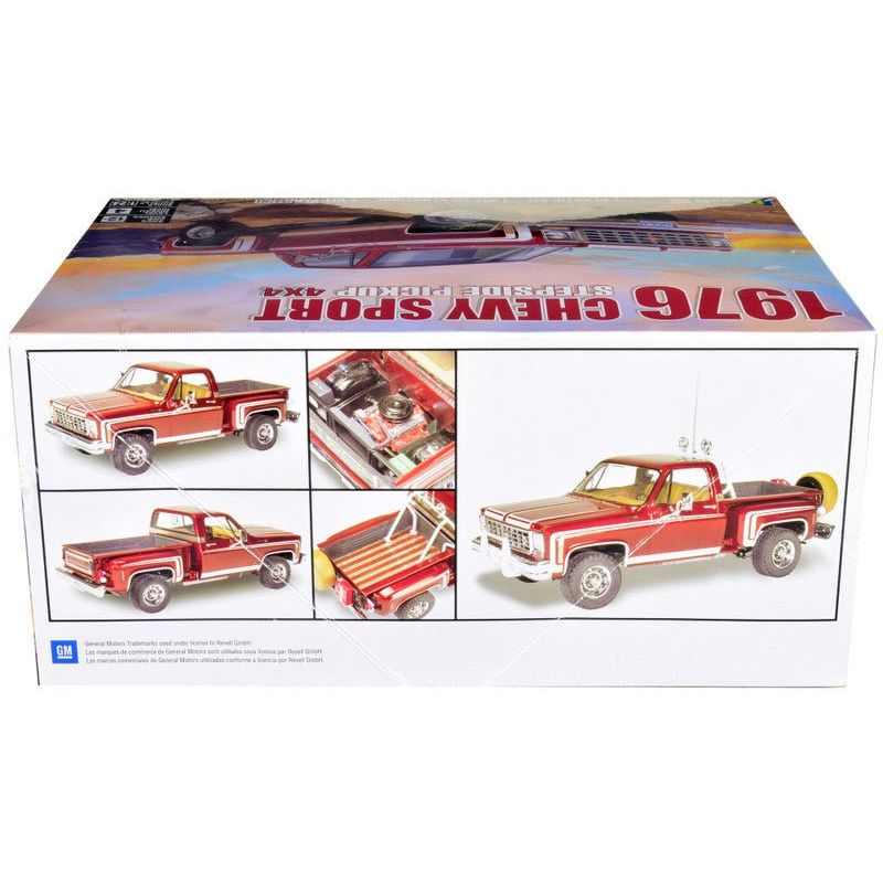 Level 4 Model Kit 1976 Chevrolet Sports Stepside 4x4 Pickup Truck 1/24 Scale Model by Revell-Revell-ModelCars.com
