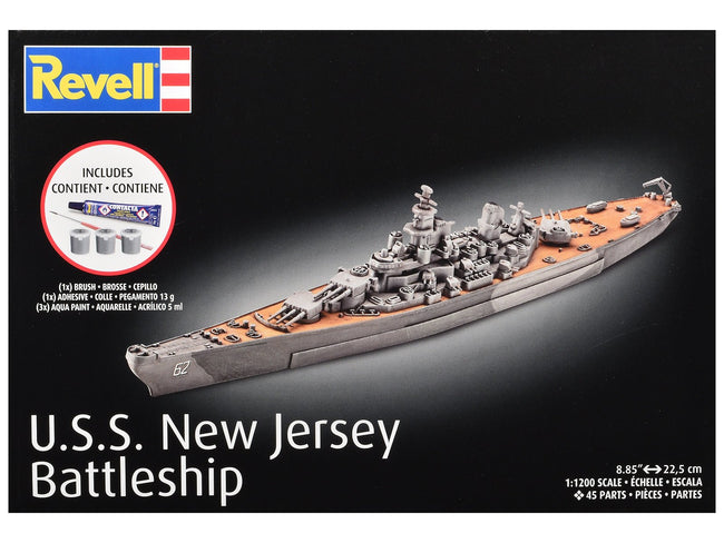Level 4 Model Kit Battleship U.S.S. New Jersey All-Included Kit 1/1200 Scale Model by Revell-Revell-ModelCars.com