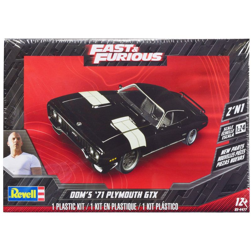 Level 4 Model Kit Dom's 1971 Plymouth GTX "Fast & Furious" 1/24 Scale Model by Revell-Revell-ModelCars.com