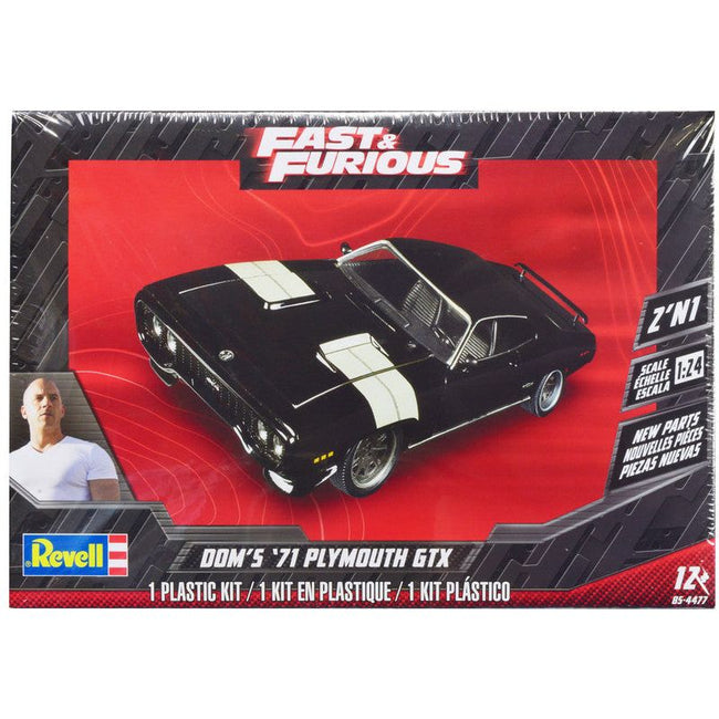 Level 4 Model Kit Dom's 1971 Plymouth GTX "Fast & Furious" 1/24 Scale Model by Revell-Revell-ModelCars.com
