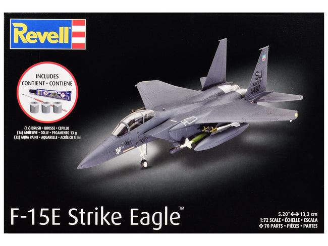 Level 4 Model Kit F-15E Strike Eagle Aircraft All-Included Kit 1/72 Scale Model by Revell-Revell-ModelCars.com