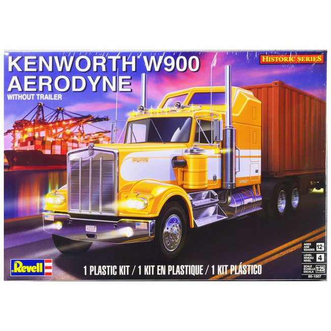 Level 4 Model Kit Kenworth W900 Aerodyne Truck Tractor "Historic Series" 1/25 Scale Model by Revell-Revell-ModelCars.com