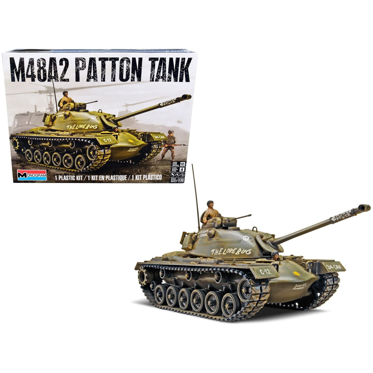 Level 4 Model Kit M48A2 Patton Tank 1/35 Scale Model by Revell-Revell-ModelCars.com