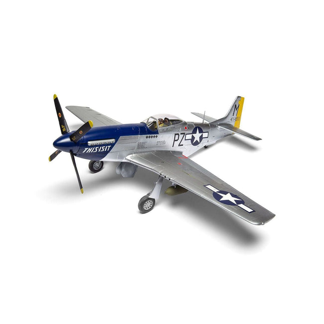 Level 4 Model Kit North American P-51D Mustang Aircraft with 2 Scheme Options 1/24 Plastic Model Kit by Airfix-Airfix-ModelCars.com
