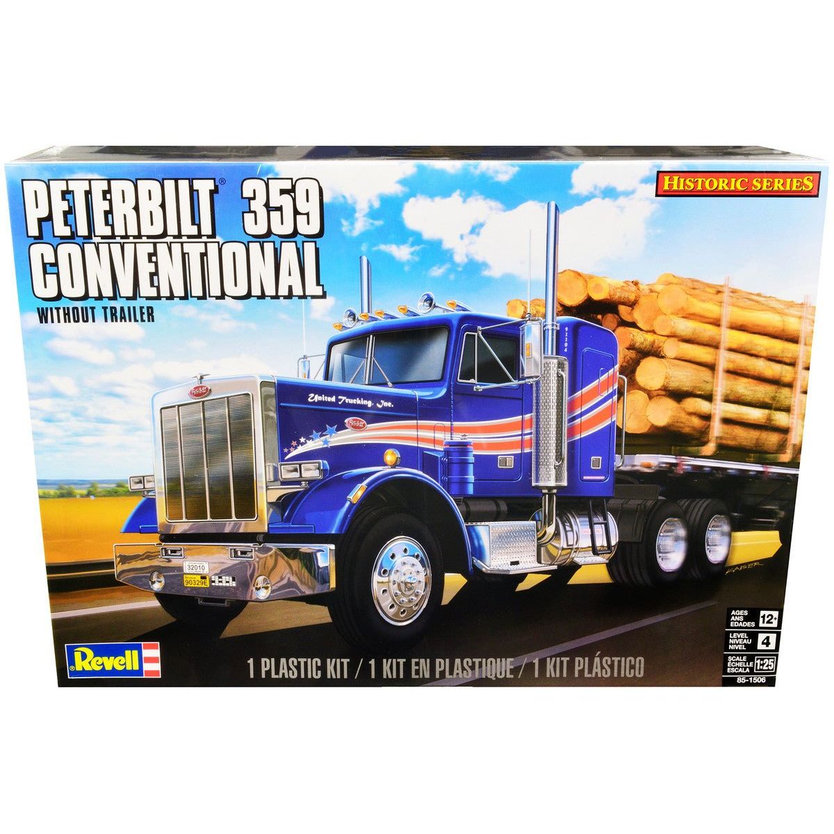 Level 4 Model Kit Peterbilt 359 Conventional Truck Tractor (without Trailer) "Historic Series" 1/25 Scale Model by Revell-Revell-ModelCars.com