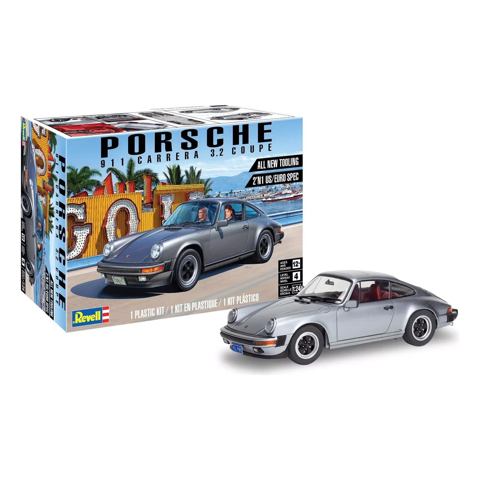 Level 4 Model Kit Porsche 911 Carrera 3.2 Coupe 2 - in - 1 Kit 1/24 Scale Model by Revell - Revell - ModelCars.com