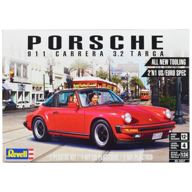 Level 4 Model Kit Porsche 911 Carrera 3.2 Targa 2-in-1 Kit 1/24 Scale Model by Revell-Revell-ModelCars.com