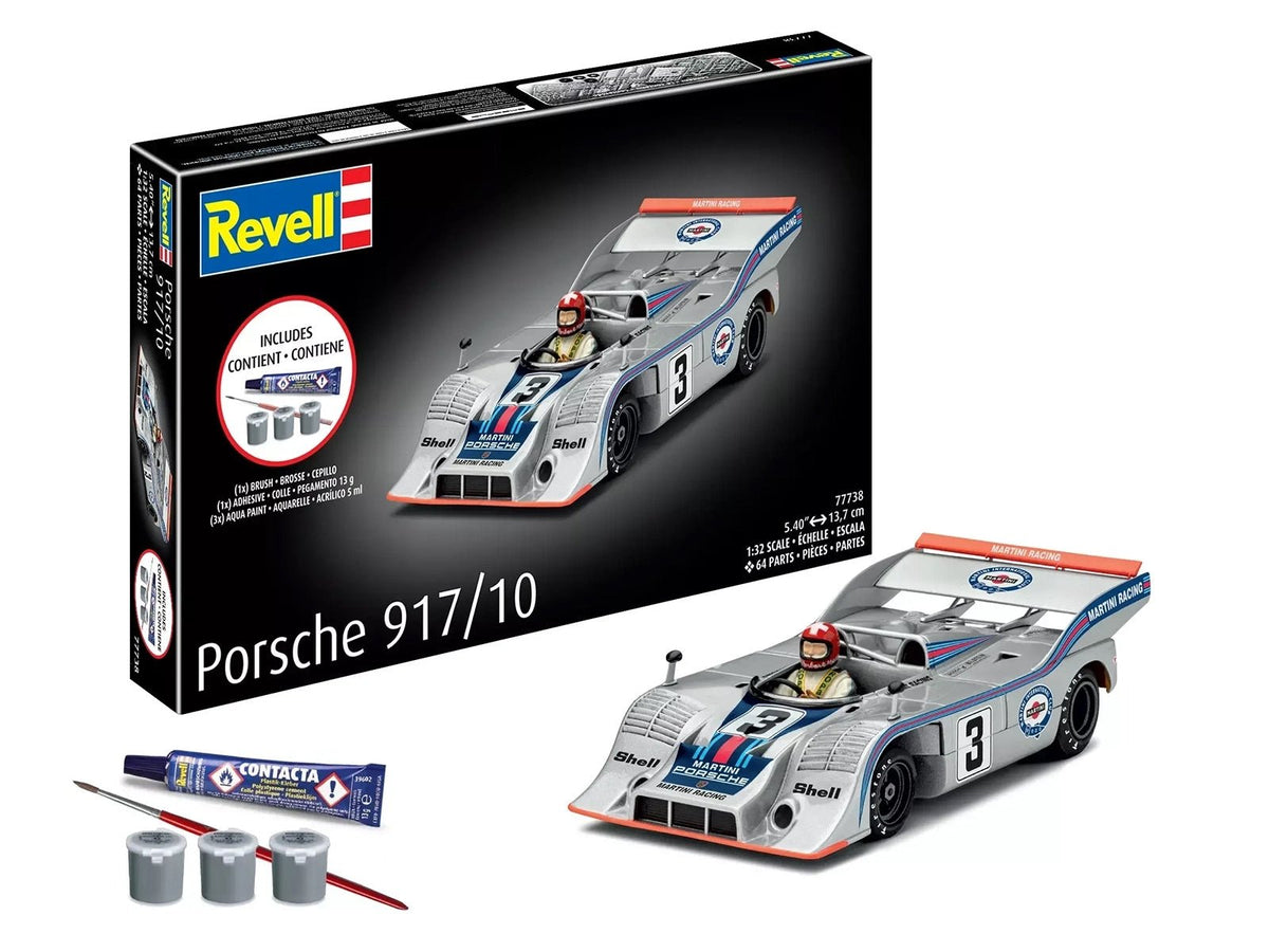 Level 4 Model Kit Porsche 917/10 All-Included Kit 1/32 Scale Model by Revell-Revell-ModelCars.com