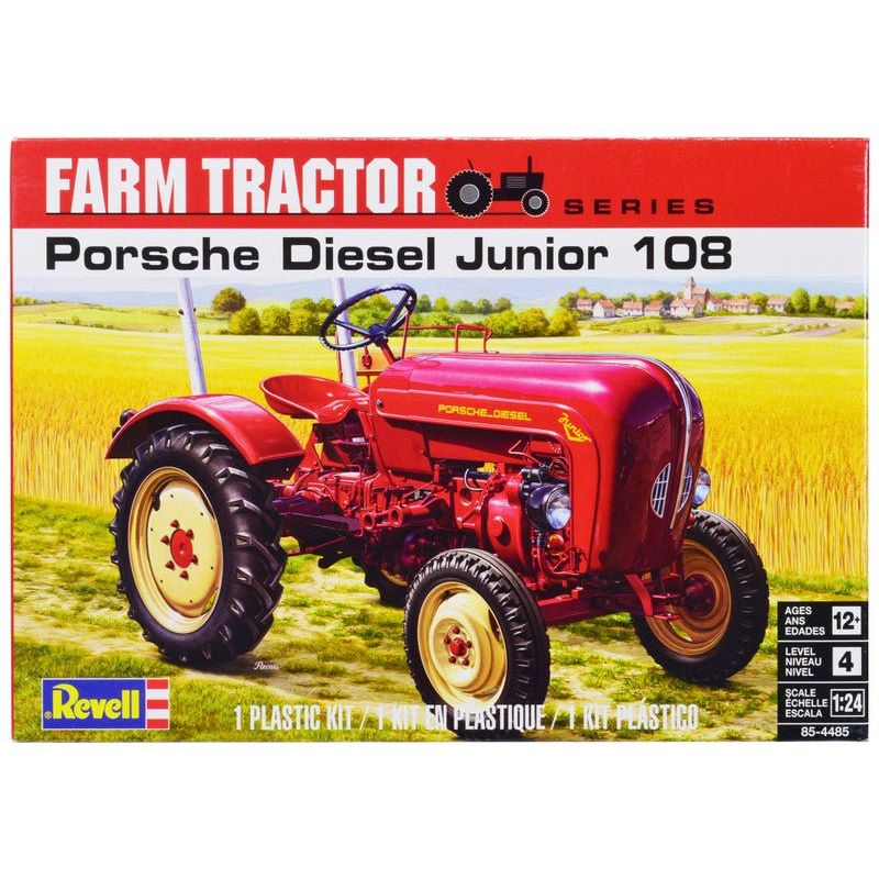 Level 4 Model Kit Porsche Diesel Junior 108 Tractor "Farm Tractor Series" 1/24 Scale Model by Revell - Revell - ModelCars.com