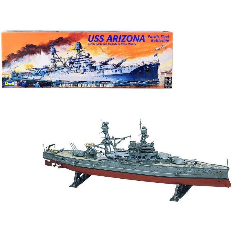 Level 4 Model Kit USS Arizona Pacific Fleet Battleship "Memorial to the Tragedy of Pearl Harbor" 1/426 Scale Model by Revell-Revell-ModelCars.com
