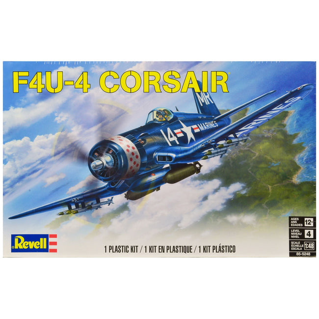 Level 4 Model Kit Vought F4U-4 Corsair Fighter Aircraft 1/48 Scale Model by Revell-Revell-ModelCars.com