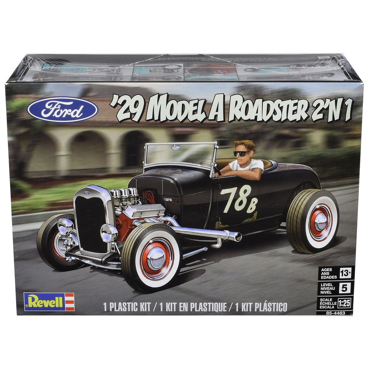 Level 5 Model Kit 1929 Ford Model A Roadster 2-in-1 Kit 1/25 Scale Model by Revell-Revell-ModelCars.com
