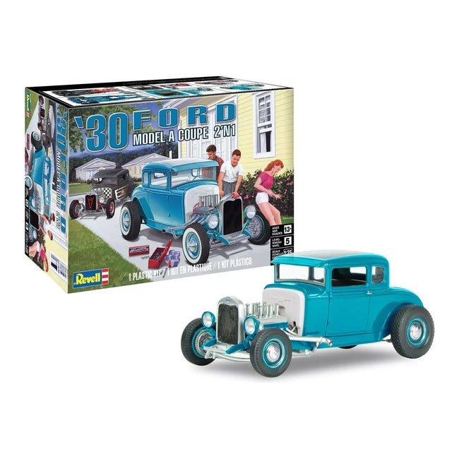 Level 5 Model Kit 1930 Ford Model A Coupe 2-in-1 Kit 1/25 Scale Model by Revell-Revell-ModelCars.com