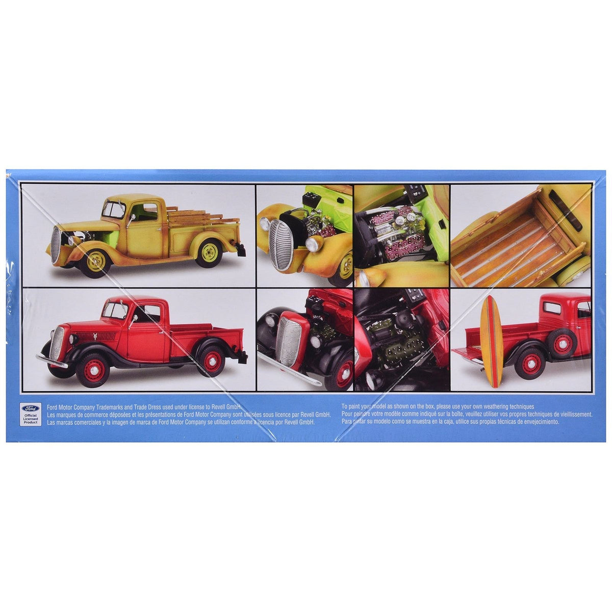 Level 5 Model Kit 1937 Ford Pickup Truck with Surfboard 2-in-1 Kit 1/25 Scale Model by Revell-Revell-ModelCars.com