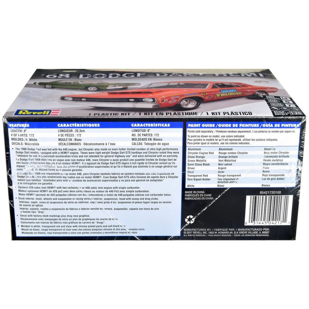 Level 5 Model Kit 1968 Dodge Dart HEMI 2-in-1 Kit 1/25 Scale Model by Revell-Revell-ModelCars.com