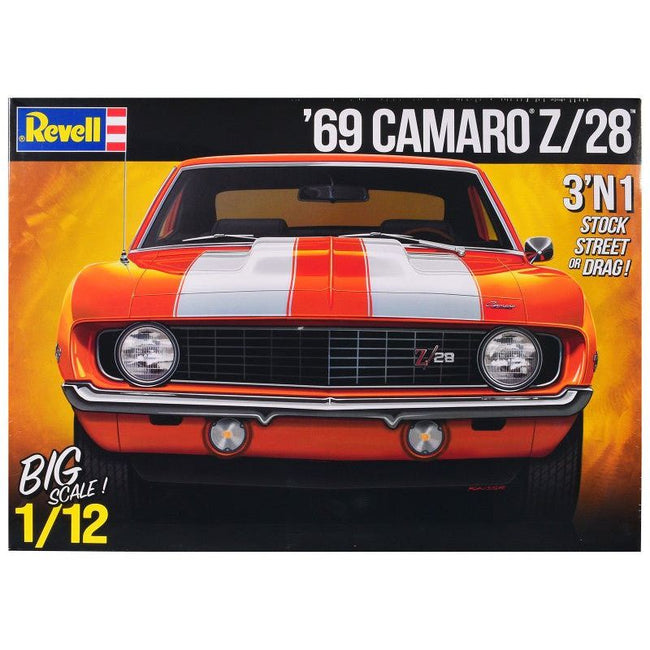 Level 5 Model Kit 1969 Chevrolet Camaro Z/28 3-in-1 Kit 1/12 Scale Model by Revell-Revell-ModelCars.com
