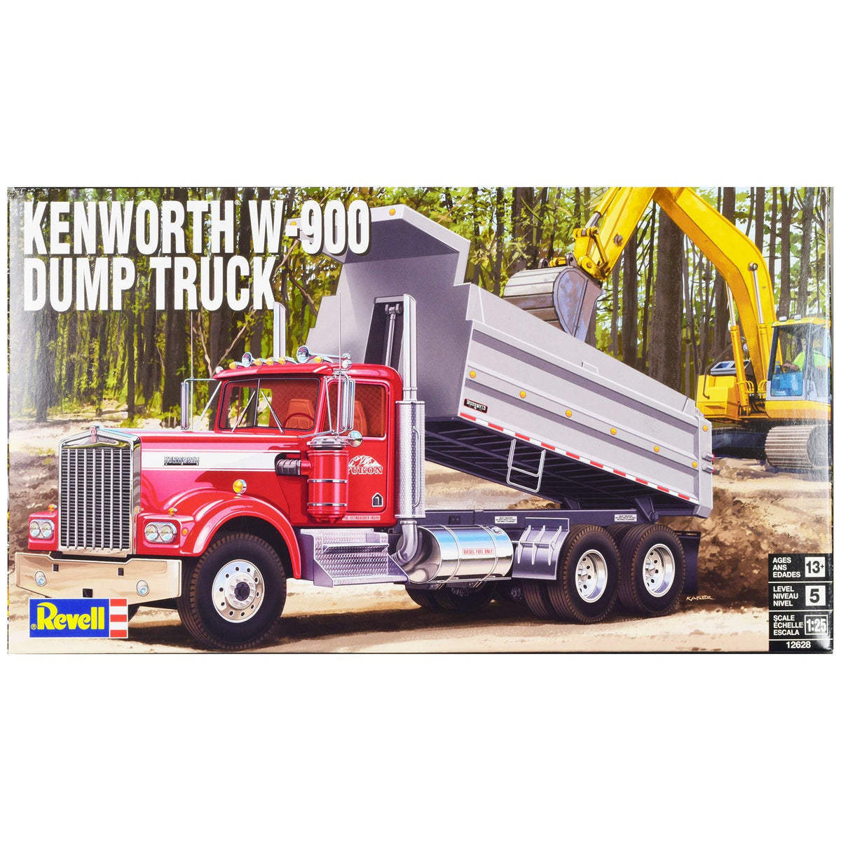 Level 5 Model Kit Kenworth W-900 Dump Truck 1/25 Scale Model by Revell-Revell-ModelCars.com