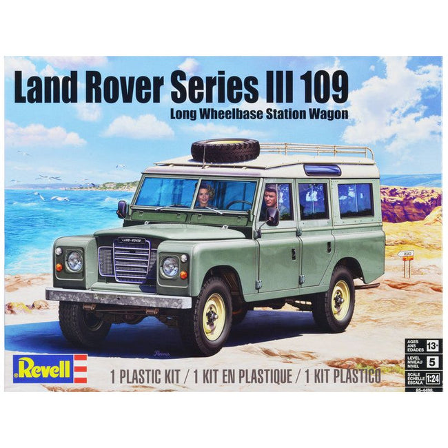 Level 5 Model Kit Land Rover Series III 109 Long Wheelbase Station Wagon 1/24 Scale Model by Revell-Revell-ModelCars.com