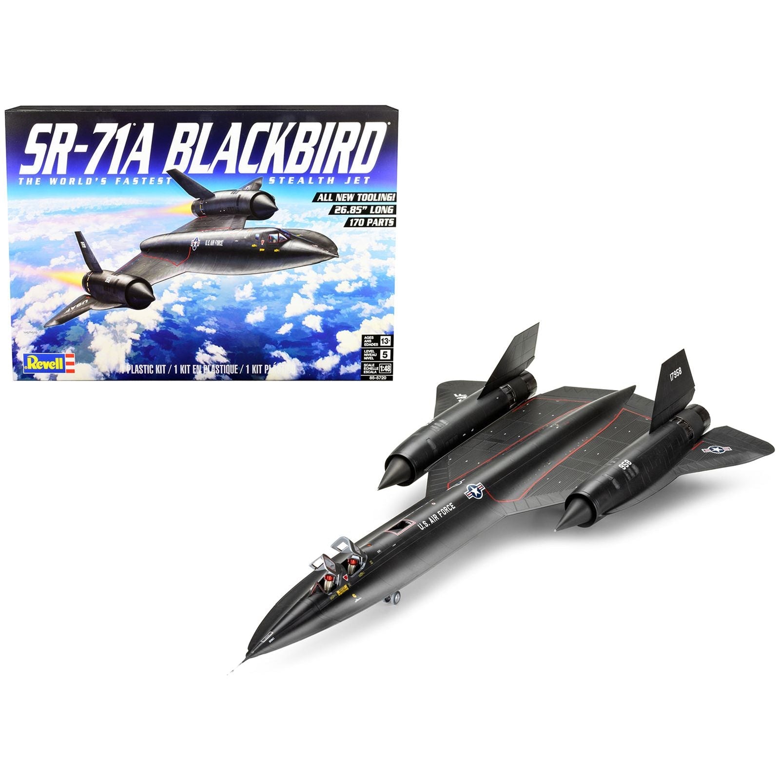 Level 5 Model Kit Lockheed SR - 71A Blackbird Stealth Aircraft "The World's Fastest Stealth Jet" 1/48 Scale Model by Revell - Revell - ModelCars.com