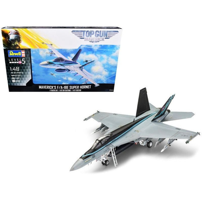 Level 5 Model Kit Maverick's F/A-18E Super Hornet Jet "Top Gun: Maverick" (2022) Movie 1/48 Scale Model by Revell-Revell-ModelCars.com