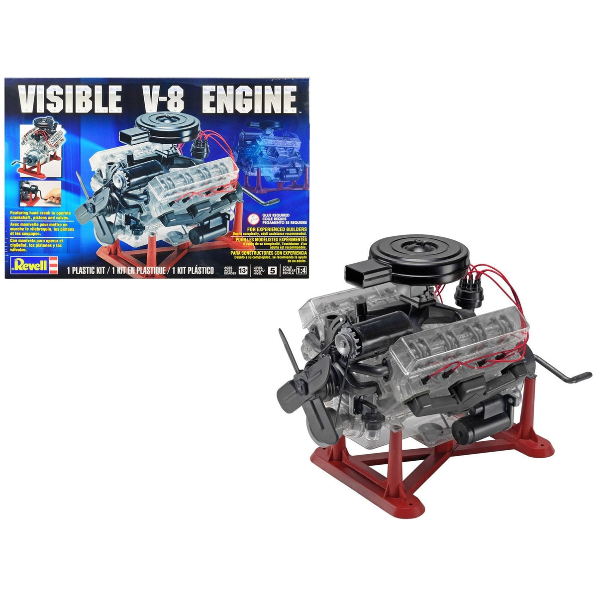 Level 5 Model Kit Visible V-8 Engine 1/4 Scale Model by Revell-Revell-ModelCars.com