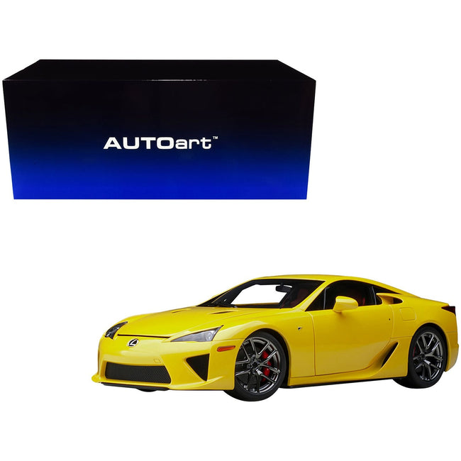 Lexus LFA Pearl Yellow with Red and Black Interior 1/18 Model Car by Autoart - Autoart - ModelCars.com