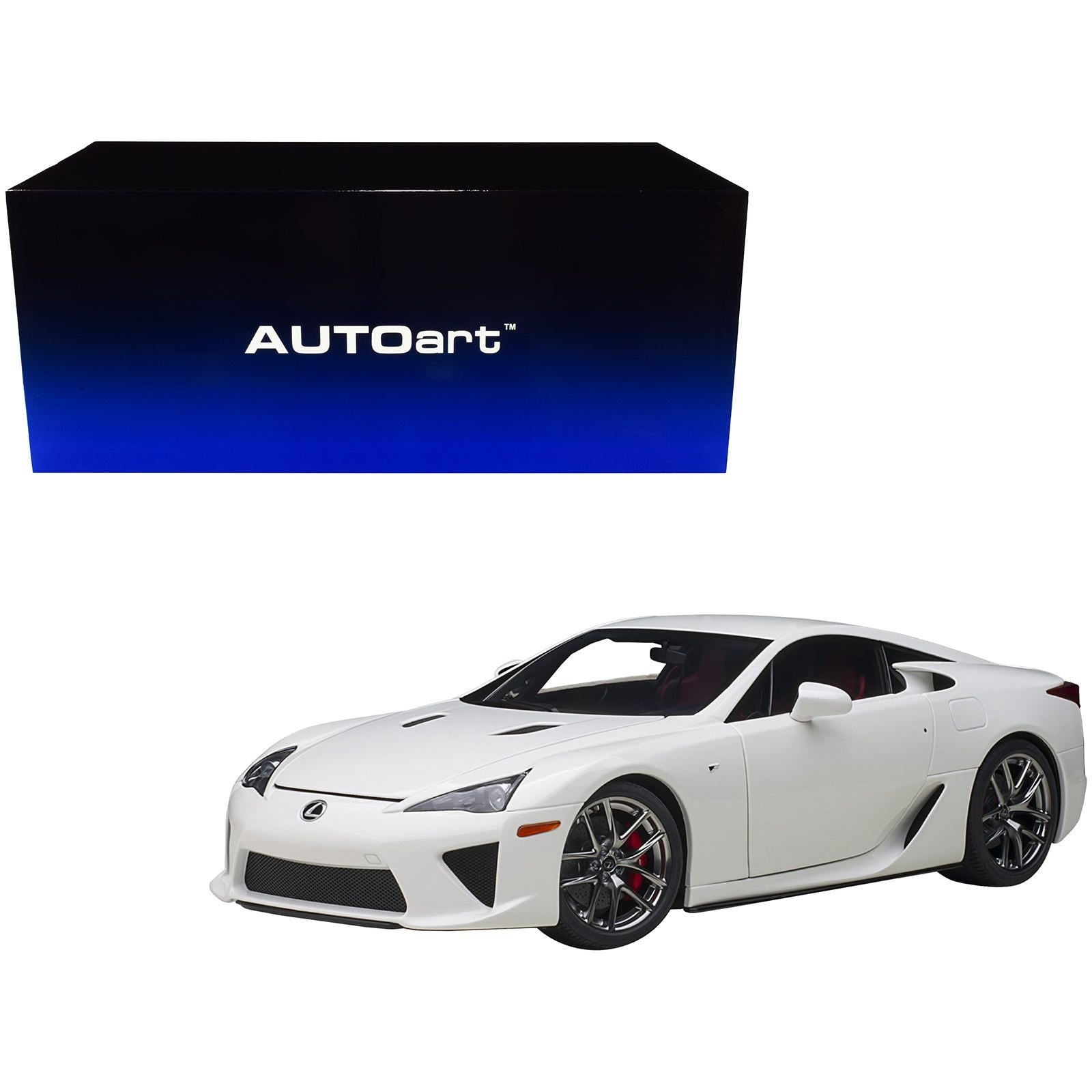 Lexus LFA Whitest White with Red and Black Interior 1/18 Model Car by Autoart - Autoart - ModelCars.com