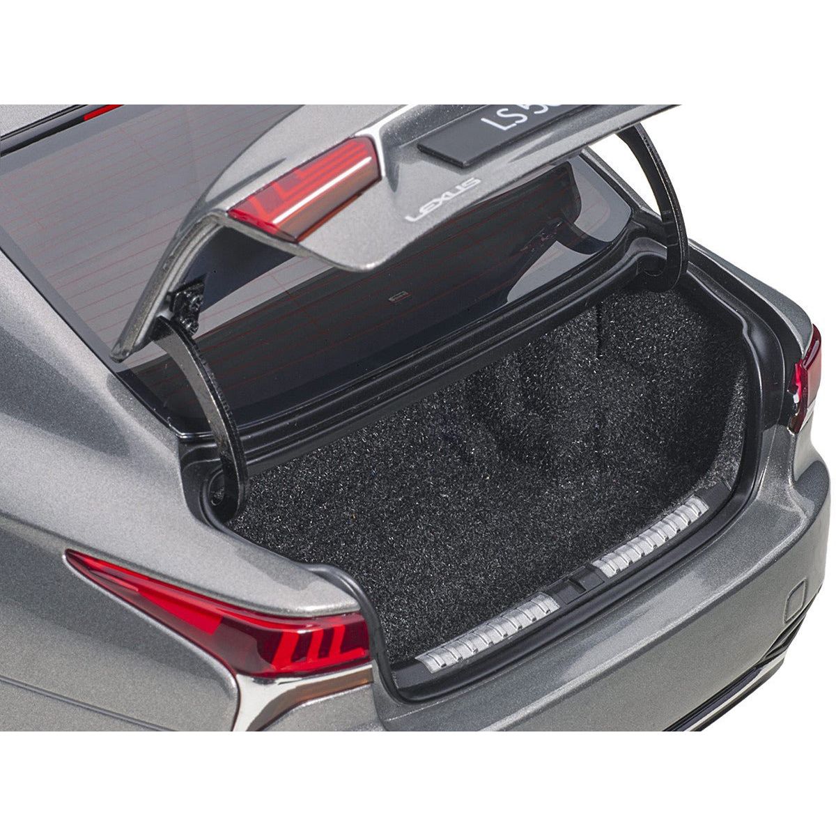 Lexus LS500h Manganese Luster Gray Metallic with Crimson and Black Interior 1/18 Model Car by Autoart - Autoart - ModelCars.com