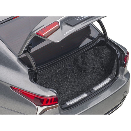 Lexus LS500h Manganese Luster Gray Metallic with Crimson and Black Interior 1/18 Model Car by Autoart - Autoart - ModelCars.com