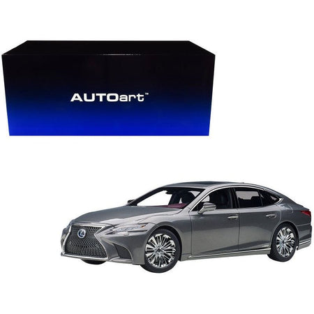 Lexus LS500h Manganese Luster Gray Metallic with Crimson and Black Interior 1/18 Model Car by Autoart - Autoart - ModelCars.com