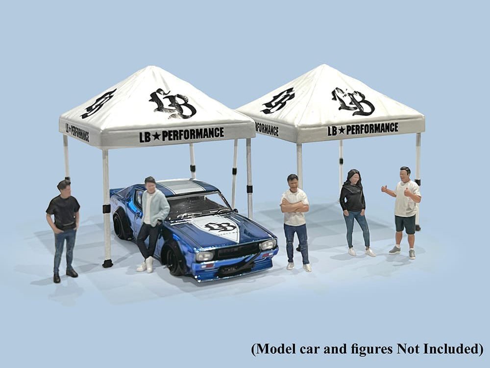 "Liberty Walk" Canopy 2 Piece Set White Limited Edition for 1/64 Scale Models by American Diorama-American Diorama-ModelCars.com
