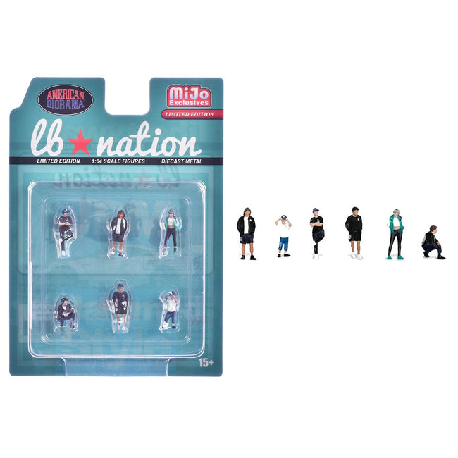 "Liberty Walk LB Nation" 6 piece Diecast Figure Set Limited Edition for 1/64 Scale Models by American Diorama - American Diorama - ModelCars.com
