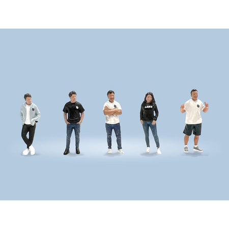 "Liberty Walk Team" 5 piece Diecast Figure Set (5 Figures) Limited Edition for 1/64 Scale Models by American Diorama - American Diorama - ModelCars.com