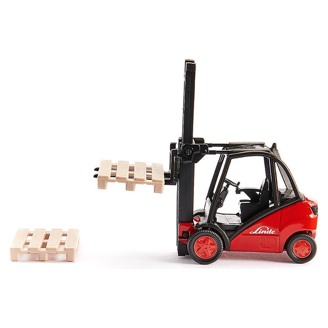 Linde Forklift Truck Red with 2 Pallet Accessories 1/50 Diecast Model by Siku-SIKU-ModelCars.com