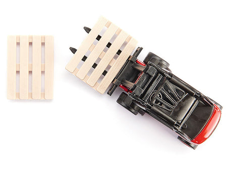 Linde Forklift Truck Red with 2 Pallet Accessories 1/50 Diecast Model by Siku-SIKU-ModelCars.com