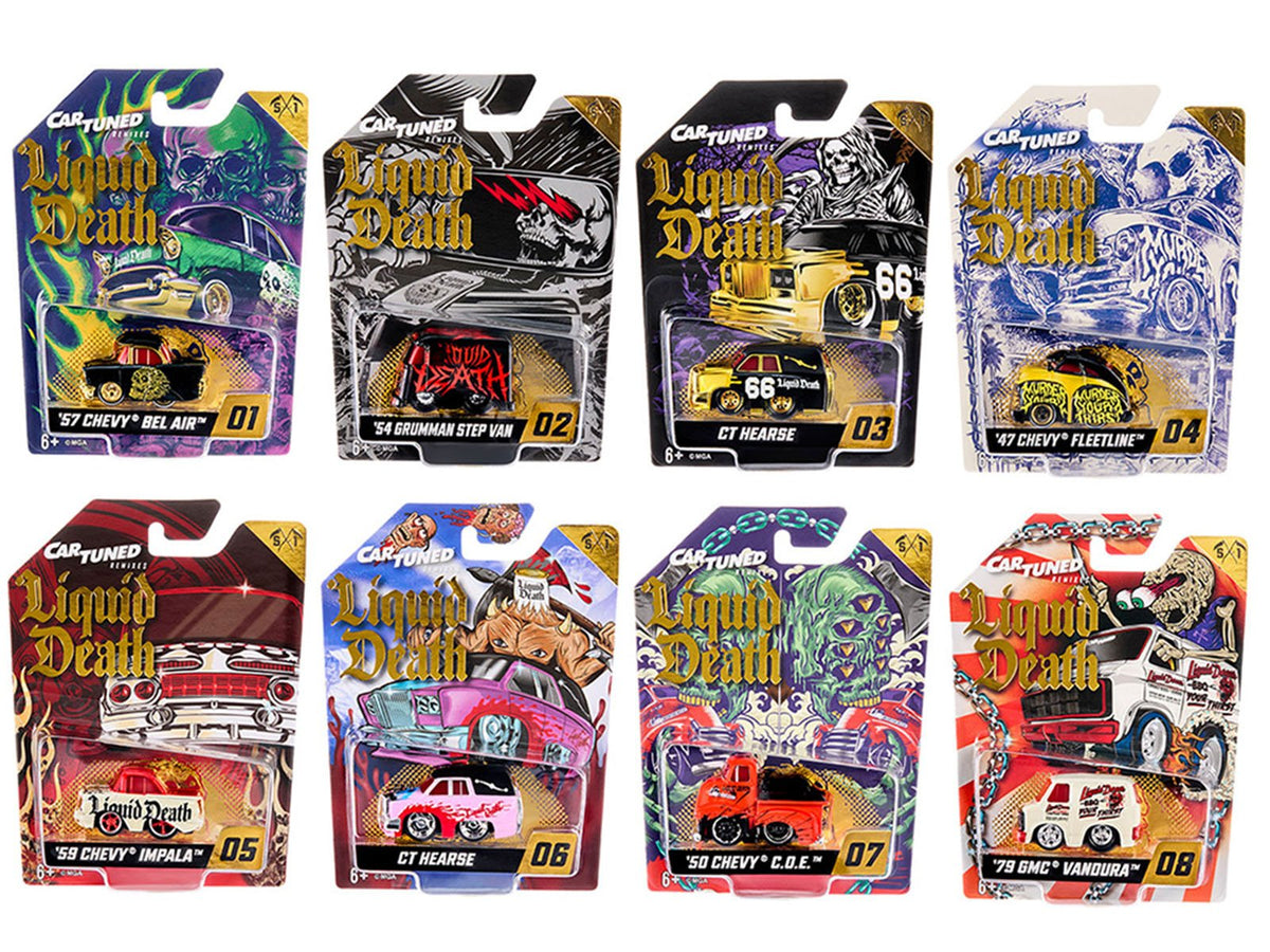 "Liquid Death" 2026 Series 1 Set of 8 Pieces Diecast Model Cars by CarTuned-Car Tuned-ModelCars.com