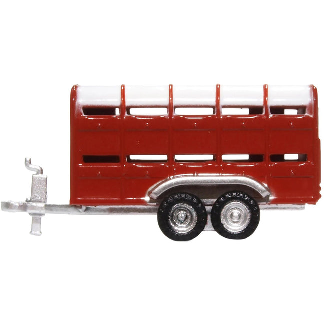 Livestock Trailer Red 1/148 (N) Scale Diecast Model Car by Oxford Diecast-Oxford Diecast-ModelCars.com