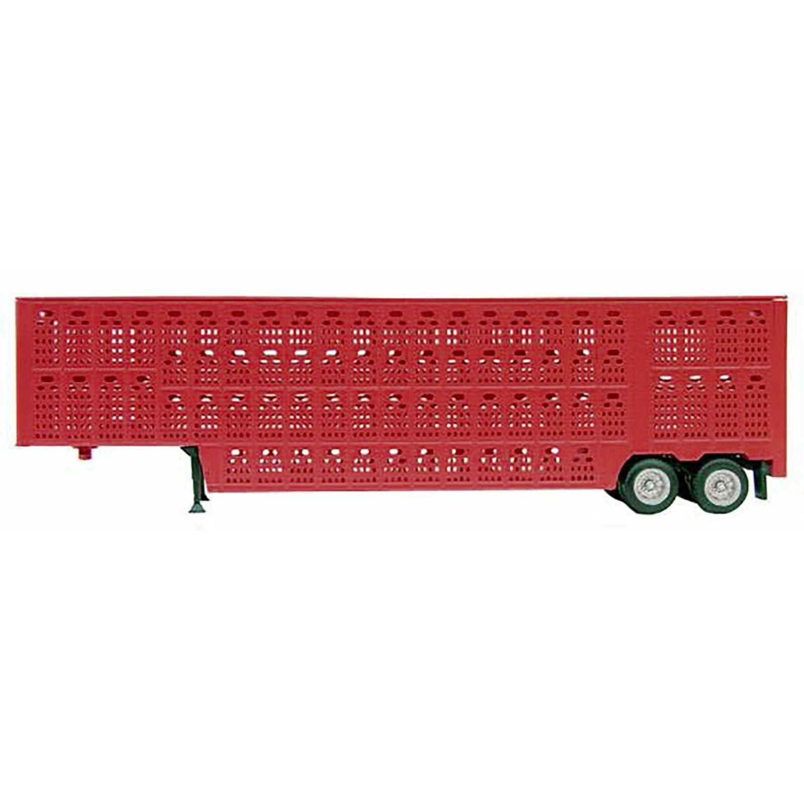 Livestock Trailer Red 1/87 (HO) Plastic Model by Promotex - Promotex - ModelCars.com
