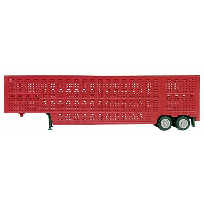 Livestock Trailer Red 1/87 (HO) Plastic Model by Promotex - Promotex - ModelCars.com