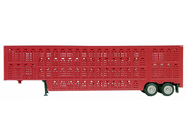 Livestock Trailer Red 1/87 (HO) Plastic Model by Promotex-Promotex-ModelCars.com