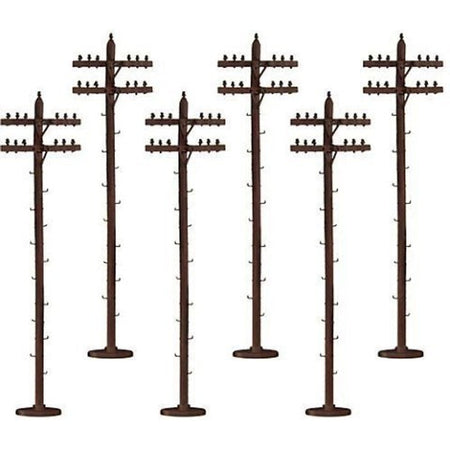 SCALE TELEPHONE POLES 6PK     