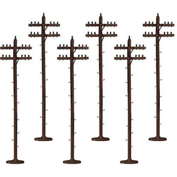 SCALE TELEPHONE POLES 6PK     